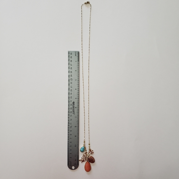 Sliding necklace with butterfly charm and Locket and stone charms - Picture 7 of 7